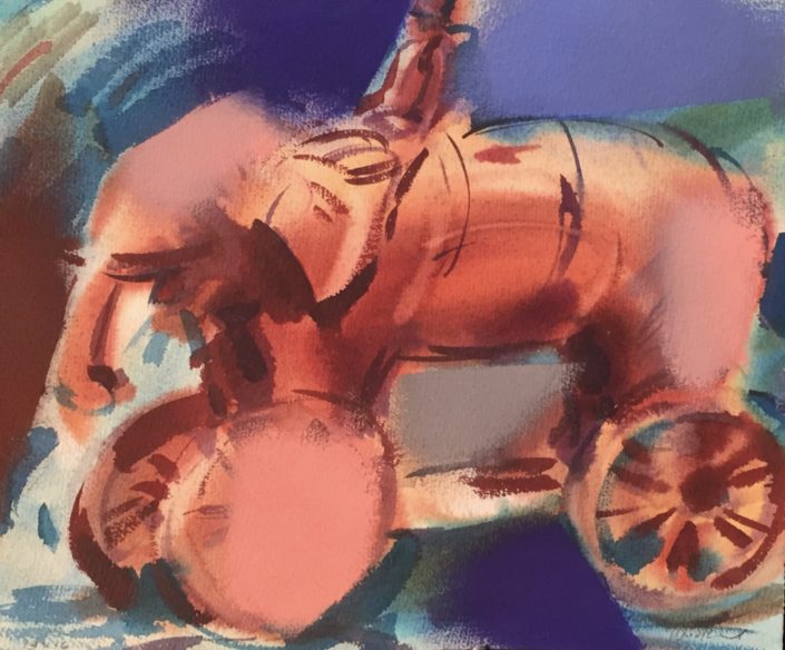 Elephant on wheels by George Woollard