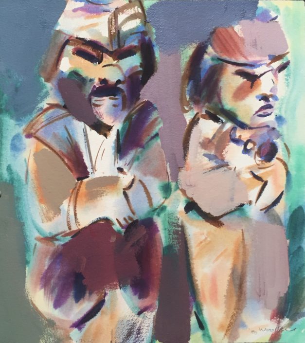 Two Figures by George Woollard